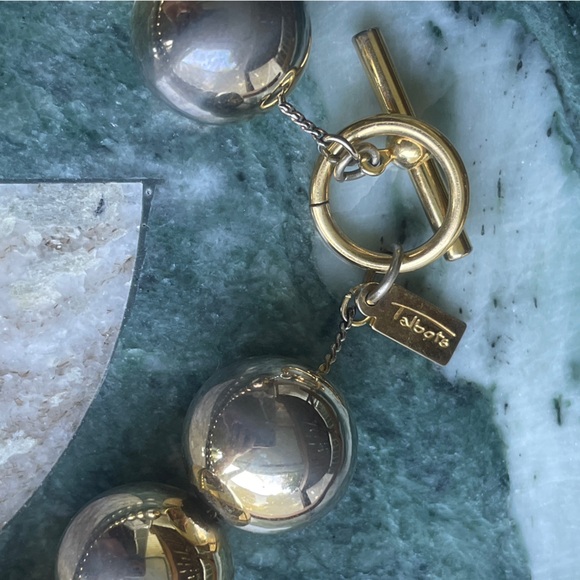 Vintage Talbots Gold Tone Large Round Beads on Chain Necklace - Picture 2 of 3